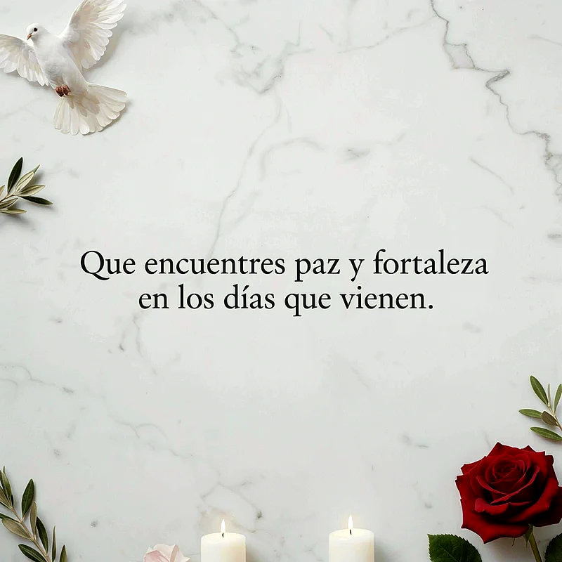 Descargar imagen de pésame con frase de paz y fortaleza