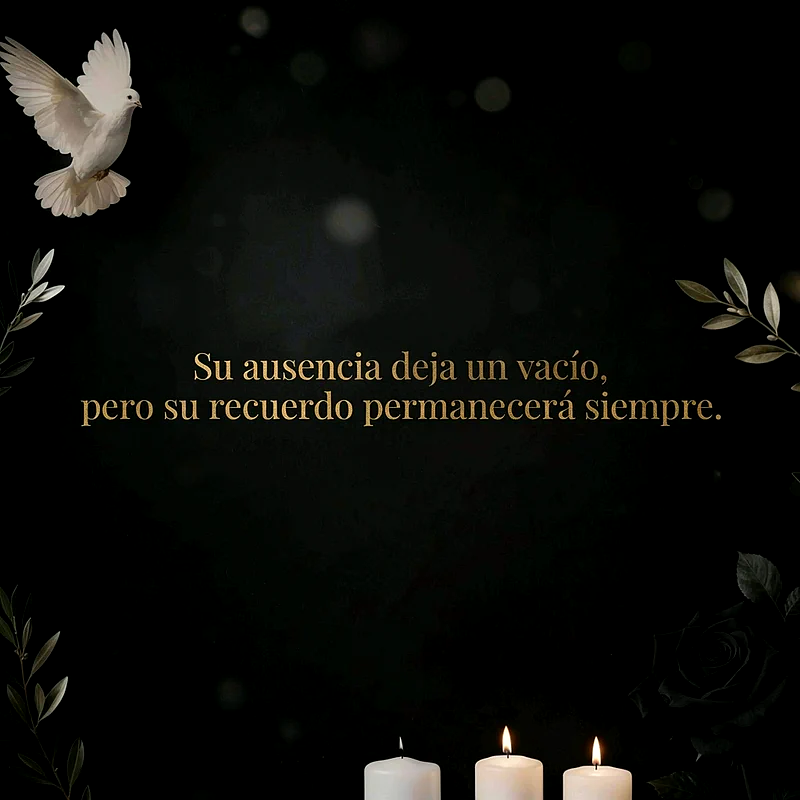 Descargar imagen de pésame con paloma y frase de recuerdo