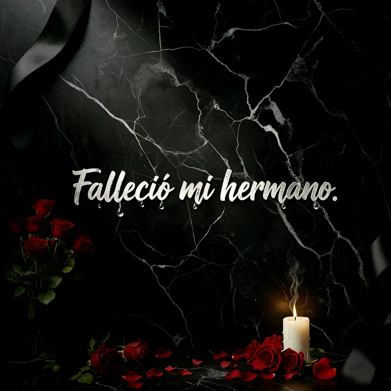 Descargar imagen de pésame por hermano con rosas y vela