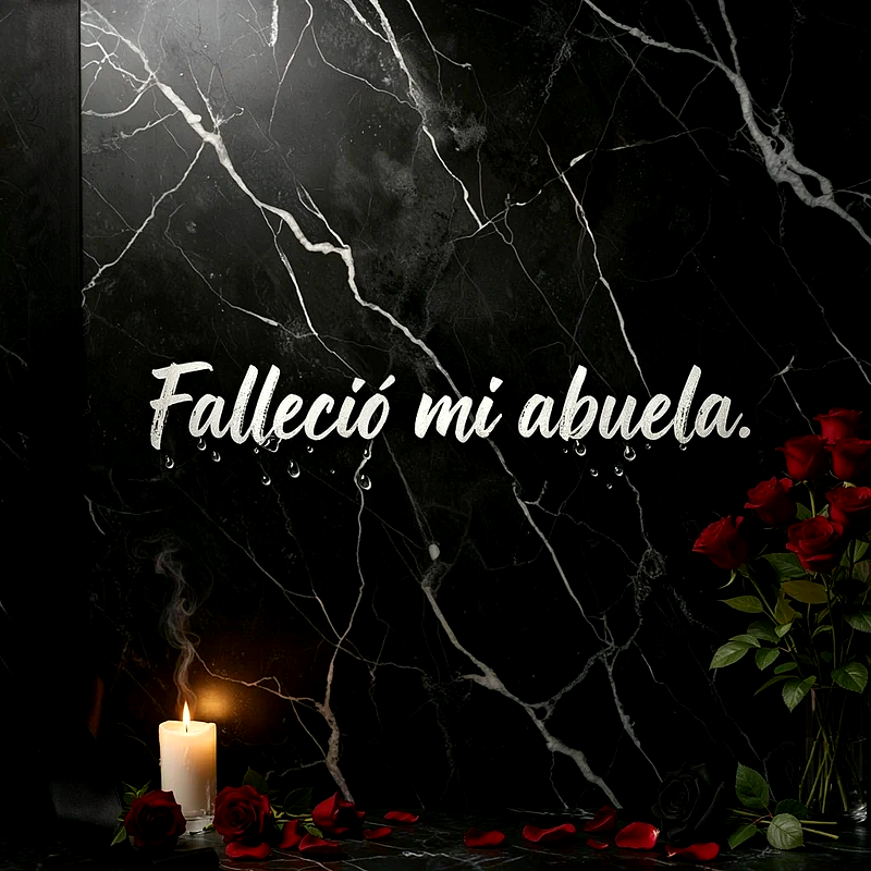 Descargar imagen de pésame por la abuela con vela y rosas