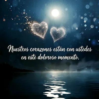 Descargar imagen de pésame con corazones brillantes y luna