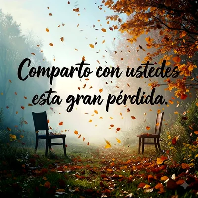 Descargar imagen de pésame con mensaje de pérdida y hojas de otoño