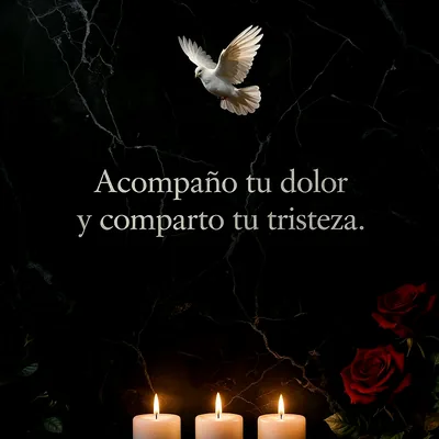 Descargar imagen de pésame con paloma, velas y rosas